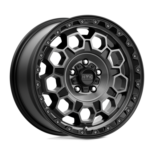 KMC KM545 Trek 17x8 Satin Black with Gray Tint Wheel with 5x4.25 Bolt Pattern and 72.56mm Center Bore