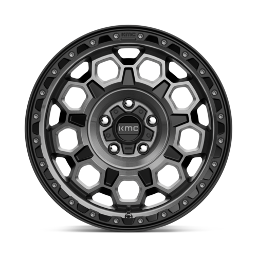 KMC KM545 Trek Satin Black with Gray Tint 17x9 Inch Wheel with -12mm Offset and 6x139.7 Bolt Pattern