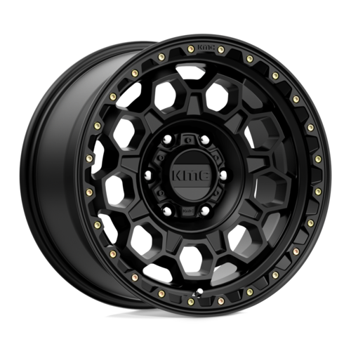KMC KM545 Trek Satin Black 17x9 Inch Wheel with 6x139.7 Bolt Pattern and 106.10mm Center Bore