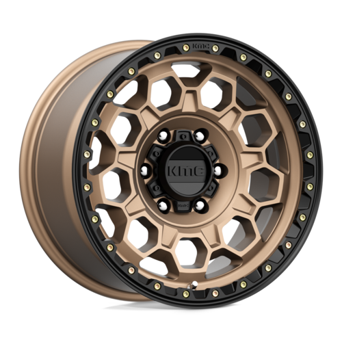 KMC KM545 Trek 17x9 Matte Bronze with Black Lip Wheel - 6x139.7 Bolt Pattern, Zero Offset
