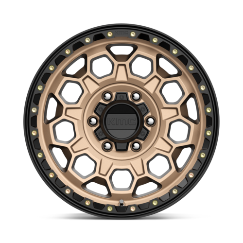 KMC KM545 Trek 17x9 Inch Matte Bronze with Black Lip Wheel - 6x139.7 Bolt Pattern, 18mm Offset