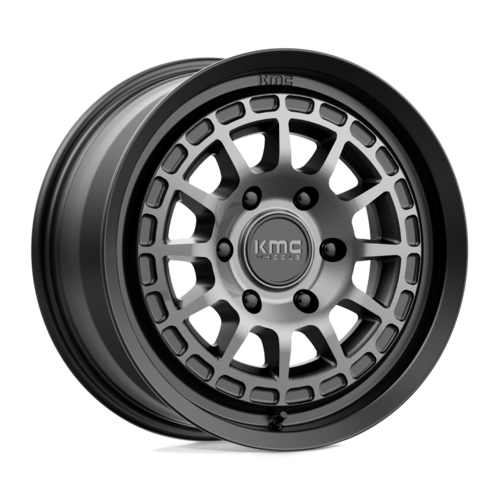 KMC KM719 Canyon Satin Black with Gray Tint 17x8 Wheel with 6x139.7 Bolt Pattern and 35mm Offset