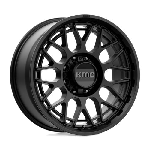 KMC KM722 Technic 20x9 Satin Black Wheel with 8x180 Bolt Pattern and 18mm Offset