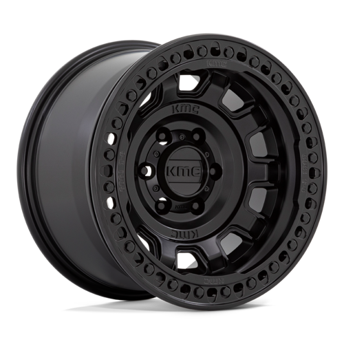 KMC KM236 TANK Beadlock 17x9 Satin Black Wheel with -15 Offset and 5x127 Bolt Pattern