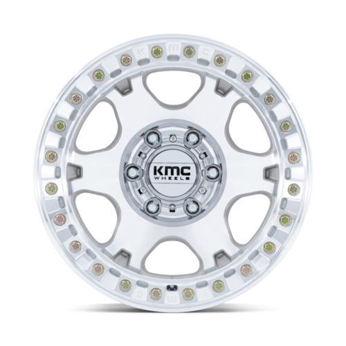 KMC KM238 VI Beadlock 17x9 Inch Wheel - Machined Finish with -38 Offset and 6x139.7 Bolt Pattern