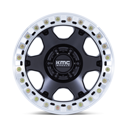 KMC KM238 VI Beadlock 17x9 Inch Satin Black with Machined Ring Wheel for 6x135 Bolt Pattern