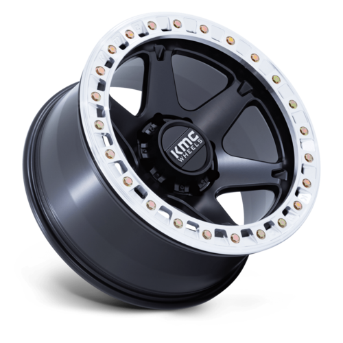 KMC KM238 VI Beadlock 20x10 Satin Black with Machined Ring Wheel