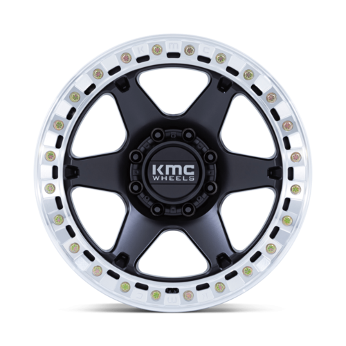 KMC KM238 VI Beadlock 20x10 Satin Black with Machined Ring Wheel for 8x165.1 Bolt Pattern, -48 Offset, 125.10 Center Bore