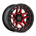 KMC KM540 Recon 17x8.5 Inch Gloss Black Machined Wheel with Red Tint and 6x139.7 Bolt Pattern