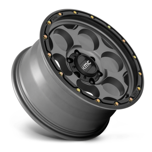KMC KM541 Dirty Harry 17x8.5 Satin Gray with Black Lip Wheel with 6x139.7 Bolt Pattern and 0mm Offset