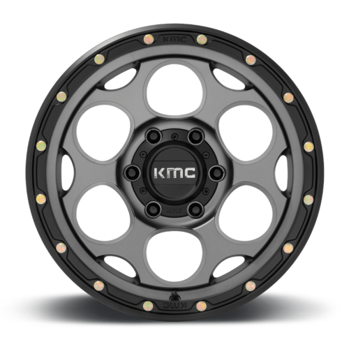 KMC KM541 Dirty Harry 17x9 Satin Gray with Black Lip Off-Road Wheel - 6x139.7 Bolt Pattern, -12mm Offset