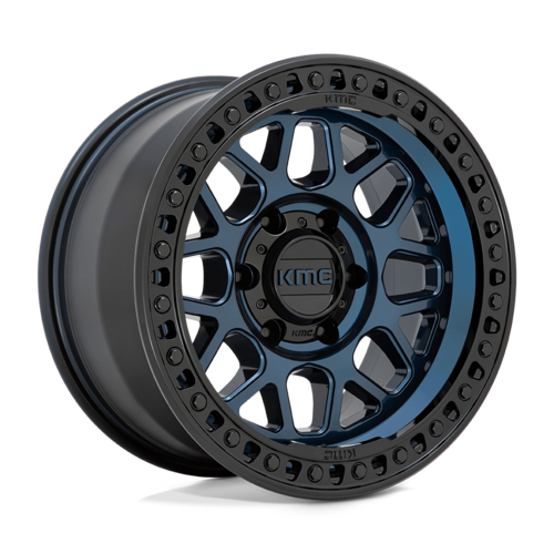 KMC GRS 17x9 Midnight Blue with Gloss Black Lip Wheel - 5x127 Bolt Pattern, -12 Offset