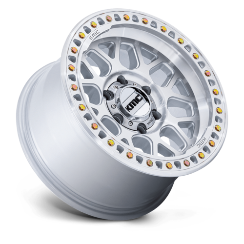 KMC KM549 GRS 17x8.5 Inch Silver Machined Face Alloy Wheel with 6x139.7 Bolt Pattern