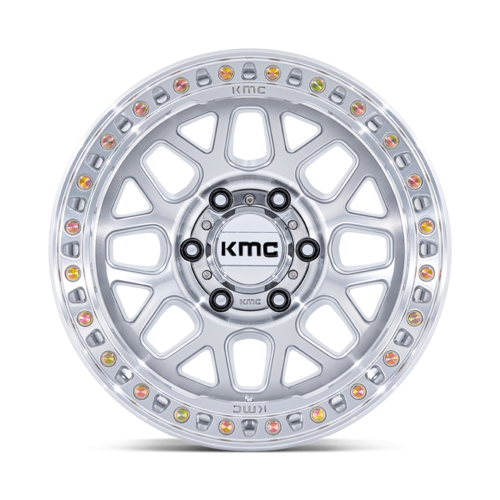 KMC GRS 20x9 Inch Gloss Silver Machined Face Wheel with 8x170 Bolt Pattern and 125.10 Center Bore