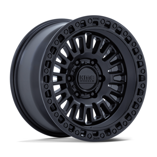 KMC KM554 Aztec 17x8.5 Inch Matte Black with Gloss Black Lip Wheel for 6x120 Bolt Pattern