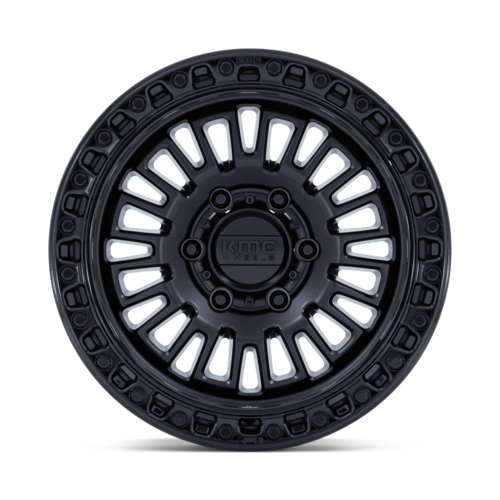 KMC KM554 AZTEC 17x8.5 Inch Matte Black with Gloss Black Lip Wheel - 6x120 Bolt Pattern +0 Offset, 66.9 Center Bore