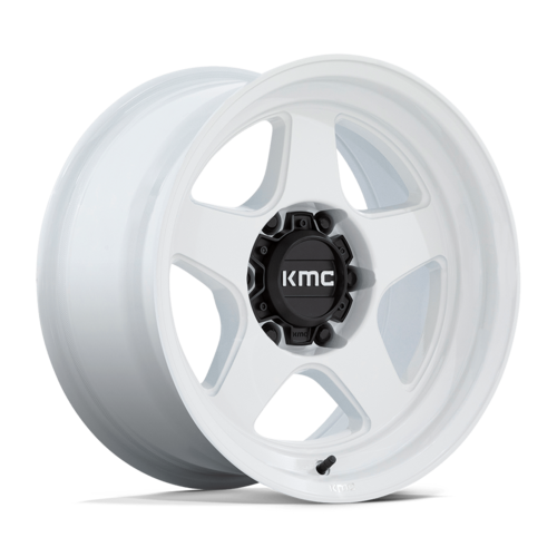 KMC KM728 LOBO 17x8.5 Inch Gloss White Alloy Wheel with -10 Offset and 6x139.7 Bolt Pattern