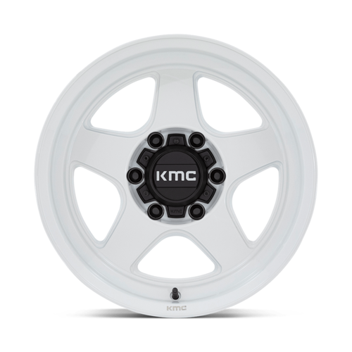 KMC KM728 LOBO 17x8.5 Inch Gloss White Alloy Wheel with -10 Offset and 6x139.7 Bolt Pattern