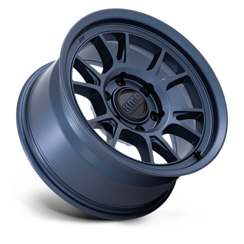 KMC KM729 Range 17x8.5 Inch Metallic Blue Off-Road Wheel with 5x127 Bolt Pattern and -10 Offset