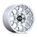 KMC KM730 Hatchet 17x8.5 Inch Off-Road Wheel with Gloss Silver Finish and Machined Face