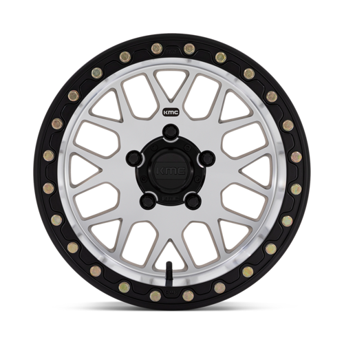 KMC Powersports KS235 Grenade UTV Beadlock Wheel, 15x10 Inches, Machined Finish
