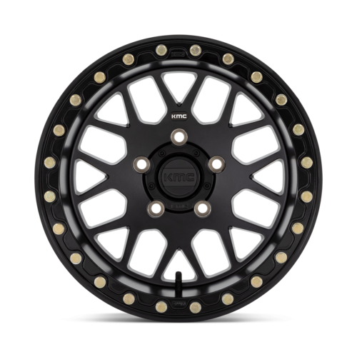 KMC Powersports KS235 Grenade UTV Beadlock Wheel - 15x6 Satin Black, 4x156 Bolt Pattern, 38mm Offset