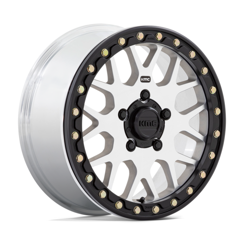 KMC Powersports KS235 Grenade UTV Beadlock Wheel 15x6 with Machined Finish and 5x114.3 Bolt Pattern