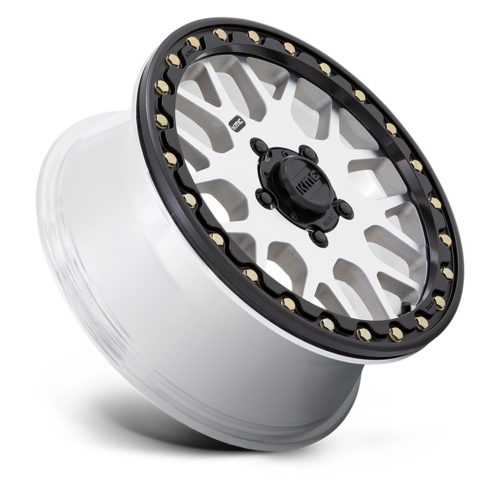 KMC Powersports KS235 Grenade UTV Beadlock Wheel 15x6 with Machined Finish and 5x114.3 Bolt Pattern