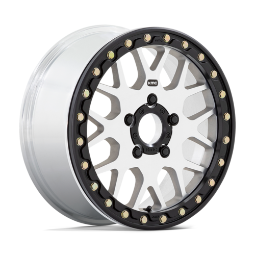 KMC Powersports KS235 Grenade UTV Beadlock Wheel 15x6 with Machined Finish and 5x114.3 Bolt Pattern