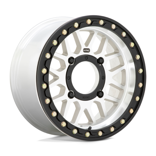 KMC Powersports KS235 Grenade UTV Beadlock Wheel – 15x7 Inches, Machined Finish, 4x137 Bolt Pattern