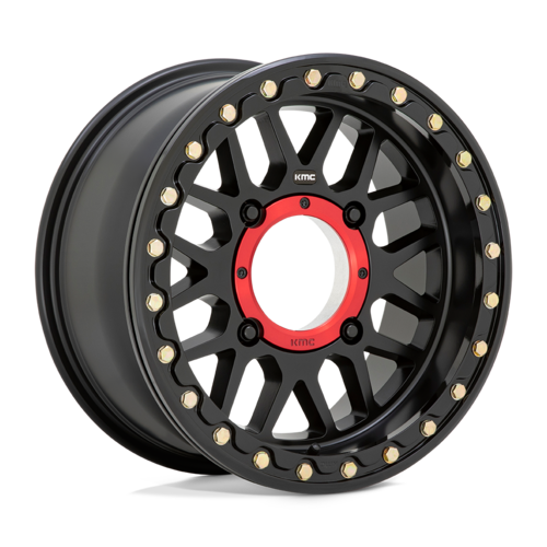 KMC Powersports KS235 Grenade UTV Beadlock 15x7 Satin Black with 4x110 Bolt Pattern and 10mm Offset