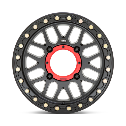 KMC Powersports KS235 Grenade UTV Beadlock Wheel 15x7 Satin Black 4x156 Bolt Pattern with 10mm Offset