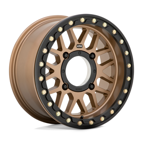 KMC Powersports KS235 Grenade UTV Beadlock Wheel 15x6 Satin Bronze with 4x156 Bolt Pattern and 38mm Offset