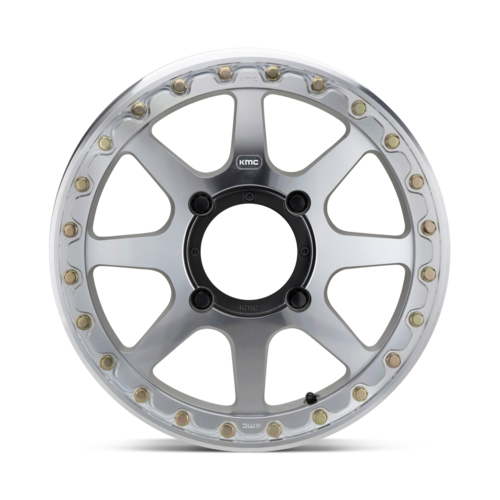 KMC Powersports ADDICT 2 UTV Beadlock Wheel 15x6 inches, 4x137 Bolt Pattern, Machined Finish with 38mm Offset