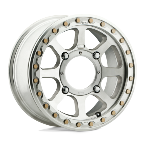 KMC Powersports ADDICT 2 UTV Beadlock Wheel 15x6 inches, 4x137 Bolt Pattern, Machined Finish with 38mm Offset