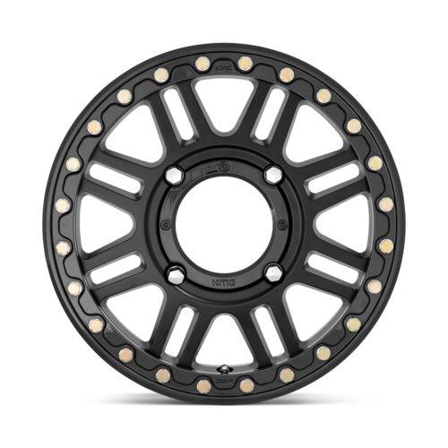 KMC Powersports KS242 Aztec UTV Beadlock Wheel 15x6 Satin Black with Gloss Black Ring, 4x137 Bolt Pattern, +38 Offset