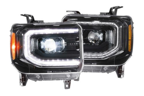 Morimoto MM XB Headlights for GMC Sierra (2014-2018) - Clear Lens with Black Housing