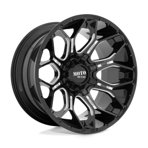 Moto Metal MO808 Sniper 20x10 Gloss Black Milled Off-Road Wheel with -18mm Offset