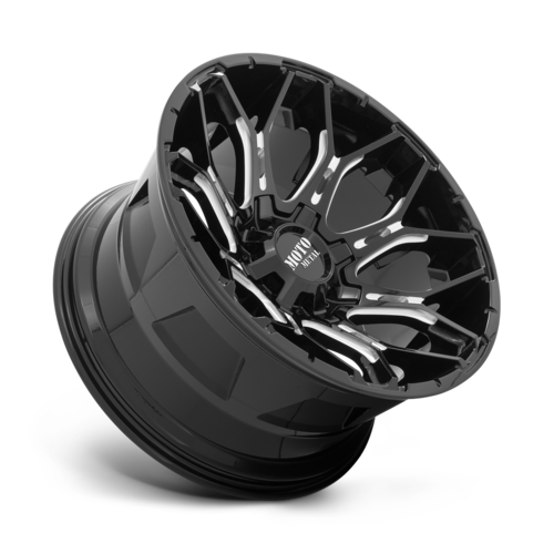 Moto Metal MO808 Sniper 20x10 Gloss Black Milled Wheel with -18mm Offset