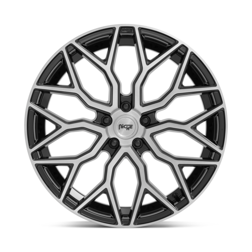 Niche 1PC M262 MAZZANTI 20x9 Inch Gloss Black Brushed Face Alloy Wheel with 5x114.3 Bolt Pattern and 72.56mm Center Bore