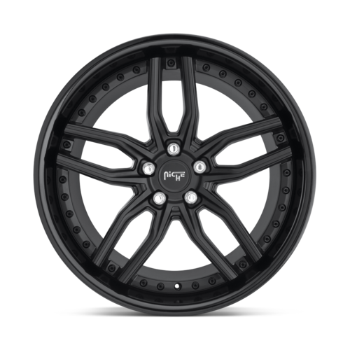 Niche 1PC M194 METHOS 20x10.5 Inch Gloss Black Matte Black Wheel with 5x120 Bolt Pattern and +35 Offset