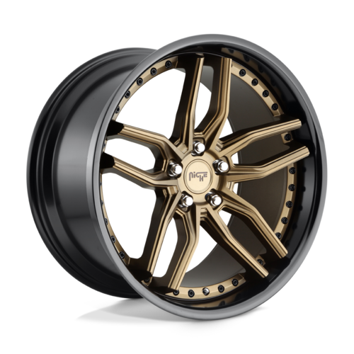 Niche 1PC M195 METHOS 20x10.5 Matte Bronze Black Bead Ring Wheel with 5x112 Bolt Pattern and 66.56mm Center Bore