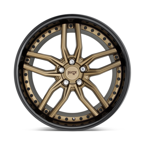 Niche 1PC M195 METHOS 20x9 Matte Bronze Black Bead Ring Wheel with 5x115 Bolt Pattern, +18 Offset, 71.5 Center Bore