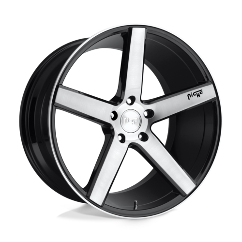 Niche 1PC M124 Milan 20x8.5 Gloss Black Brushed Wheel with 5x112 Bolt Pattern and 66.56mm Center Bore