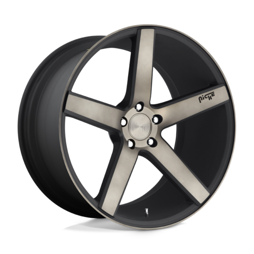 Niche 1PC M134 Milan 20x8.5 Matte Black Machined Wheel with Double Dark Tint, 5x108 Bolt Pattern, +40 Offset