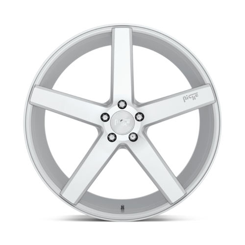 Niche 1PC M135 Milan 19x8.5 Inch Wheel with 5x114.3 Bolt Pattern and Gloss Silver Machined Finish