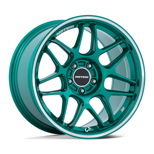 Motegi MR158 TSUBAKI 18x8.5 Inch Hokkaido Green Machined Lip Wheel with 5x100 Bolt Pattern and +30 Offset
