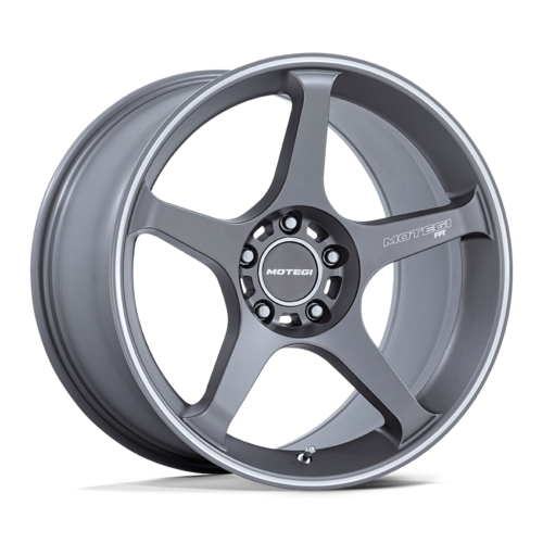 Motegi MR159 BATTLE V 18x10.5 Inch Gunzilla with Machined Lip Wheel - 5x114.3 Bolt Pattern, +35 Offset, Gray Finish