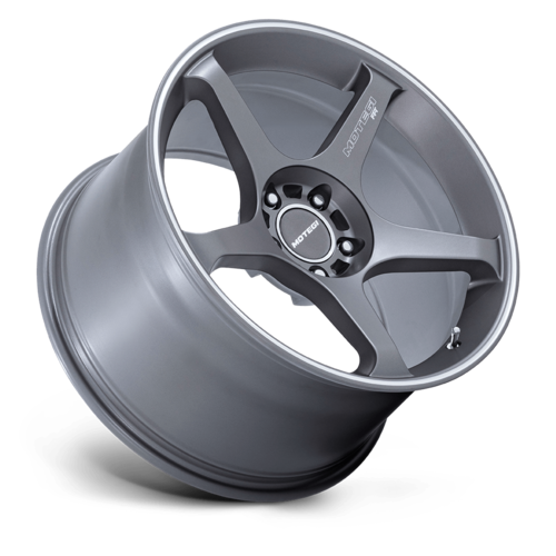 Motegi MR159 Battle V 17x8.5 Inch Gunzilla with Machined Lip in Gray for 5x100 Bolt Pattern +30 Offset