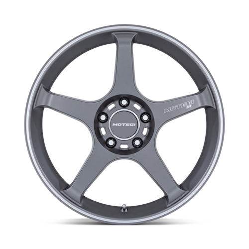 Motegi MR159 Battle V 18x9.5 inch Gunzilla w/ Machined Lip Wheel - 5x120 Bolt Pattern, +35 Offset, Gray Finish